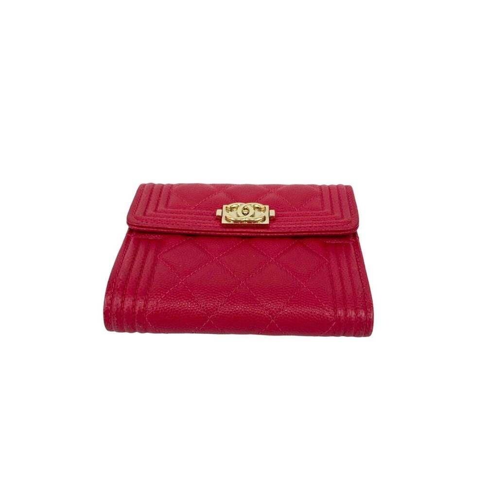 CHANEL Authentic Pink Caviar Leather Logo Wallet - Picture 6 of 10